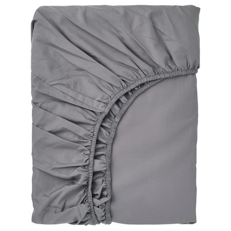 RÖNNVECKMAL Простыня натяжная - серый 180x200 см