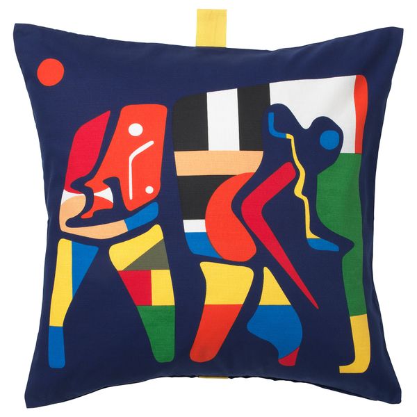 Чехол на подушку ОВЕРАЛЛЬТ, синий, разноцветный (50x50 см) - фото 1