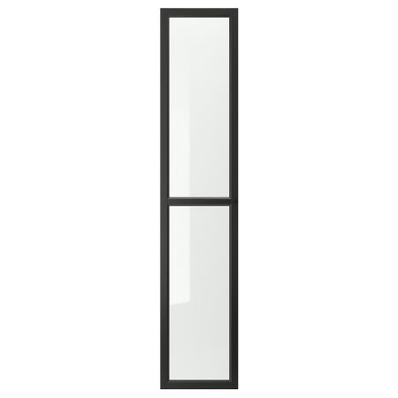 Стеклянная дверь, черно-коричневый, 40x192 см IKEA OXBERG ОКСБЕРГ 302.755.64