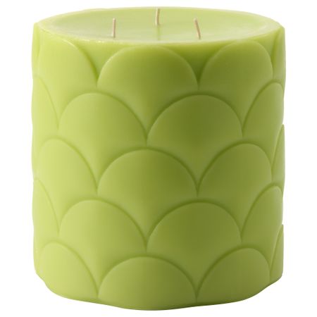 Неароматическая свеча формовая, 3 фитиля СМОРИГ, зеленый (14 см)