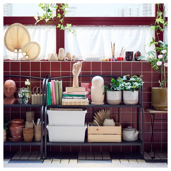 LÄCKÖ Стеллаж - серый для сада/для дома 92x76 см - фото 4