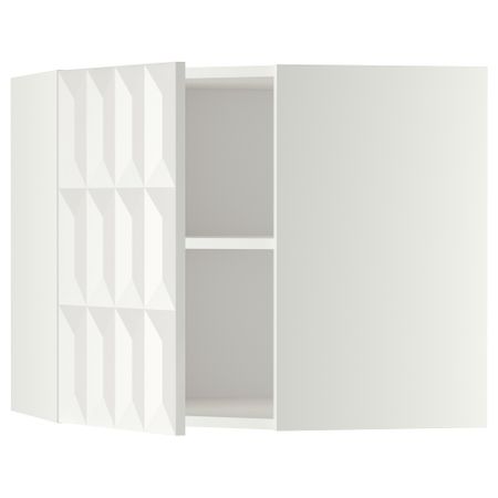 Угловой навесной шкаф с полками МЕТОД, белый, Гэррестад белый