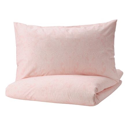 Пододеяльник и наволочка, светло-розовый/белый 150x200/50x70 см IKEA JÄTTEVALLMO ЙЭТТЕВАЛЛМО 805.006.97