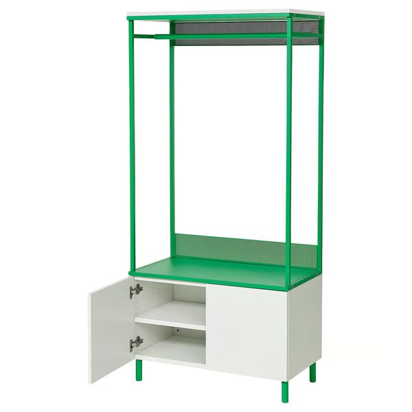 PLATSA Гардероб 2-дверный - белый Fonnes/зеленый 80x42x173 см - фото 1