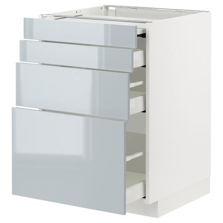 Напольный шкаф с выдвижной панелью, 3 ящиками, 60x60 cm IKEA METOD МЕТОД, MAXIMERA МАКСИМЕРА 494.794.10