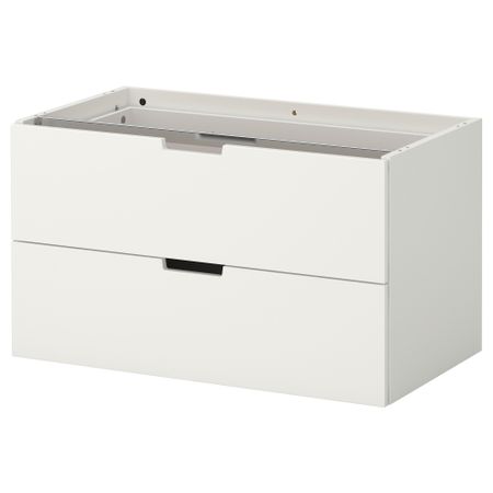 Модульный комод с 2 ящиками НОРДЛИ, белый (80x45 см)