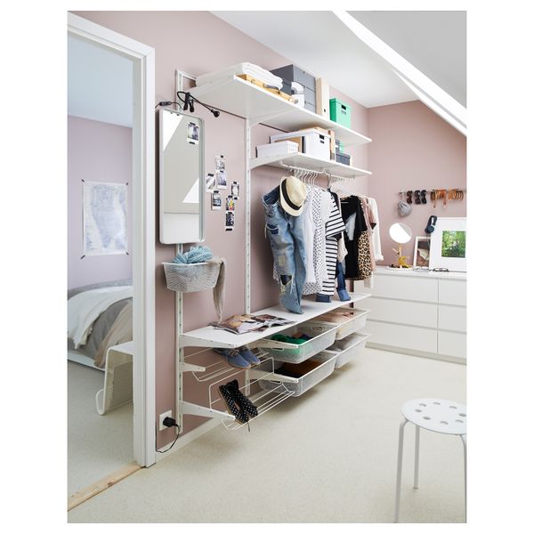 Зеркало АЛЬГОТ, белый (30x70 см) - схема-чертеж с размерами