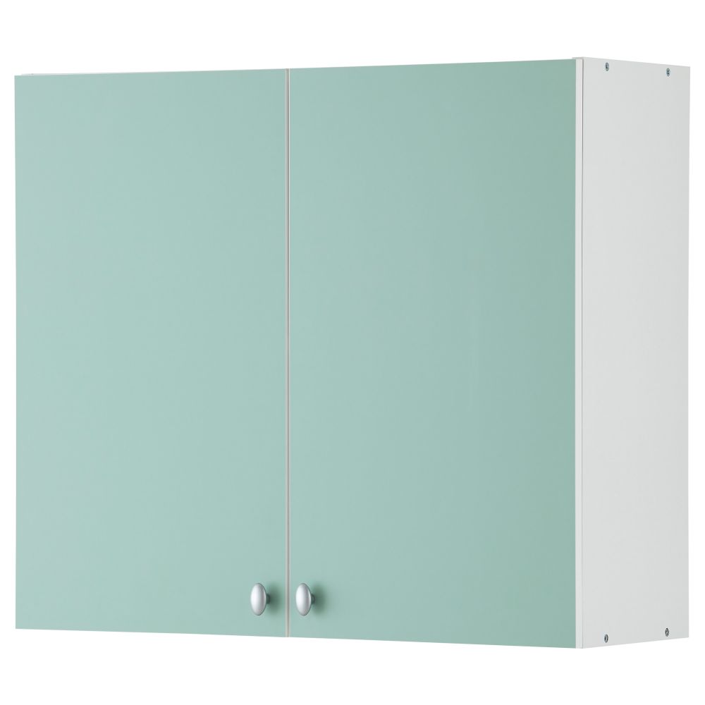 Навесной шкаф с дверями АЛЬБРУ, светло-зеленый (80x70 см) - фото 1