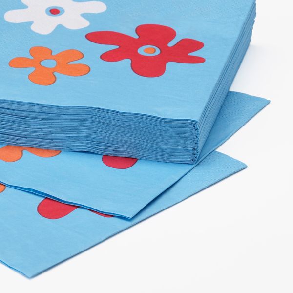 Салфетка бумажная, цветок, синий, 24x24 см IKEA СОММАР 2019 804.295.21 - схема-чертеж с размерами