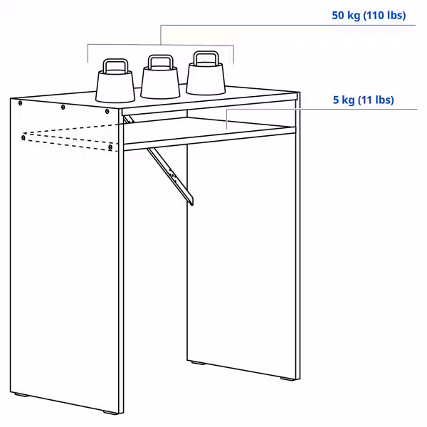 TORALD Письменный стол - белый 65x40 см - фото 4