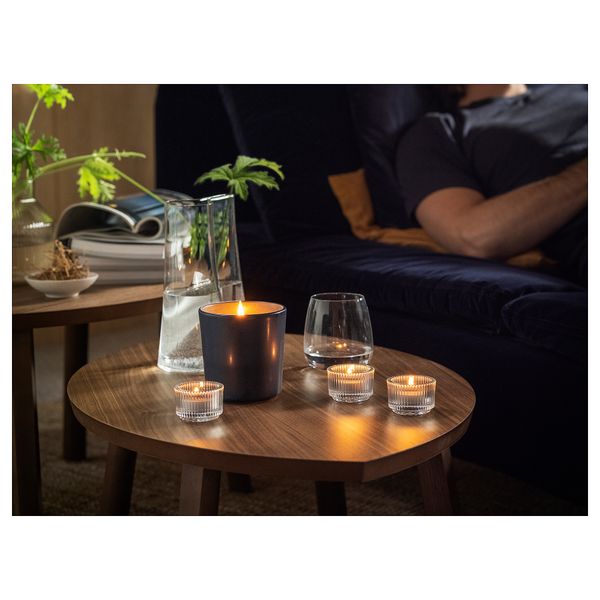 Свеча греющая ароматическая, Ветиверия и герань, черно-бирюзовый, 3.5 ч IKEA FRUKTSKOG 105.558.53 - фото 5