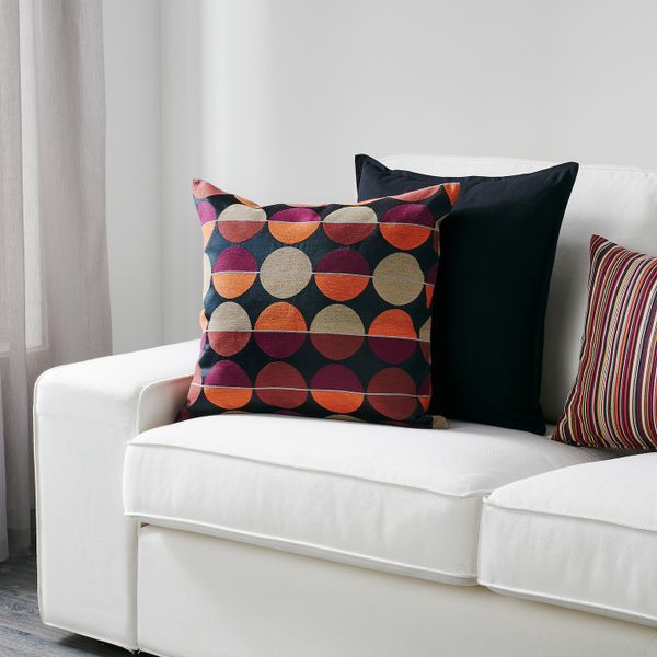 Чехол на подушку, черный/разноцветный 50x50 см IKEA ОТТИЛЬ 703.703.66 - схема-чертеж с размерами