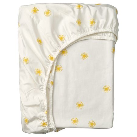 ALPTALL Натяжная простыня - белый желтый/солнечный узор 90x200 см