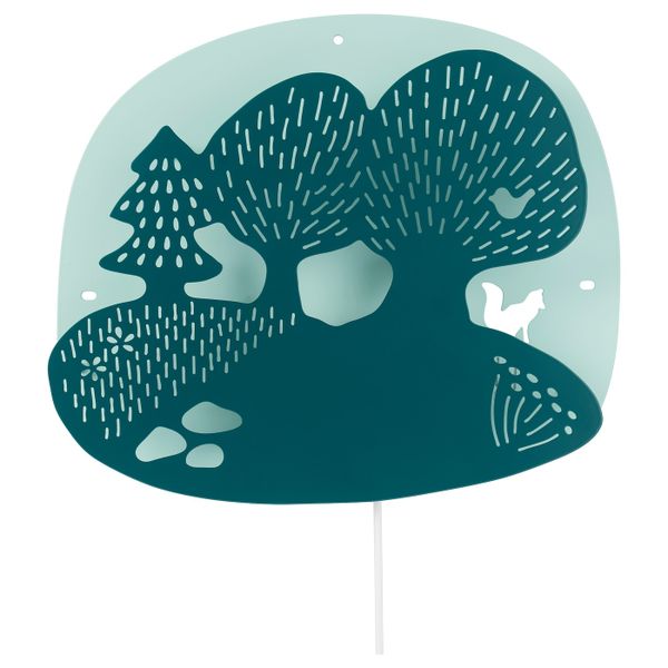 Бра, светодиодный, лес темная бирюза/светлая бирюза IKEA DUGGREGN ДУГГРЕГН 104.408.76 - фото 1