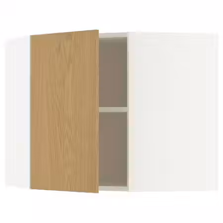 METOD Угловой навесной шкаф с полками - белый/Sinarp дубовый шпон 68x60 см