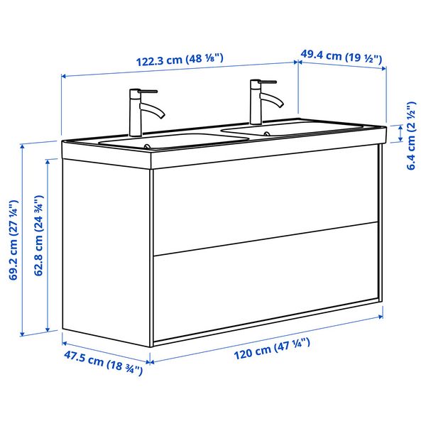 IKEA, дополнительный ракурс - схема-чертеж с размерами