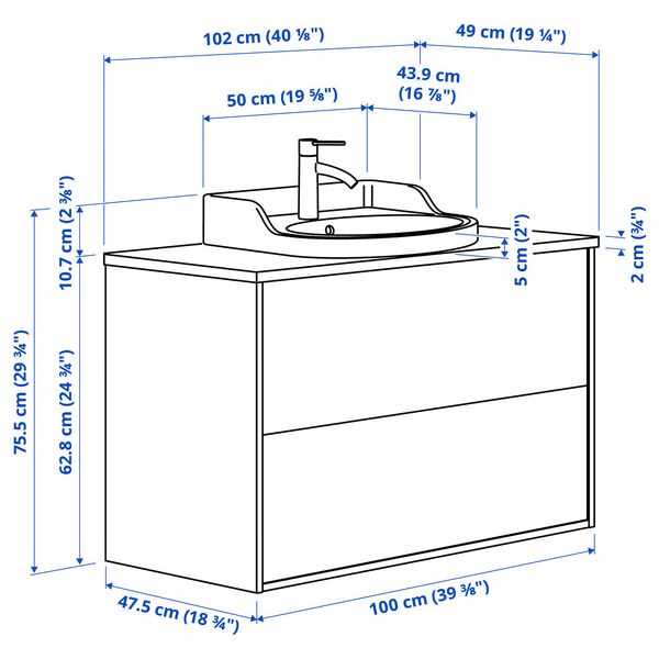 IKEA, дополнительный ракурс - схема-чертеж с размерами