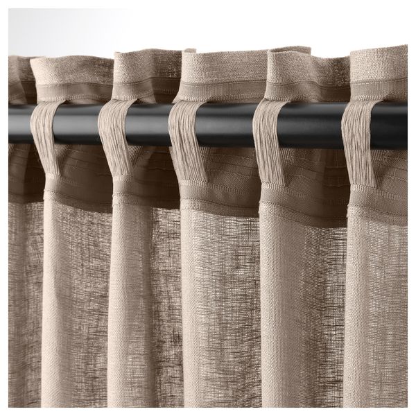 Гардины, 1 пара ЛЕЙОНГЭП, бежевый (145x300 см) - фото 5