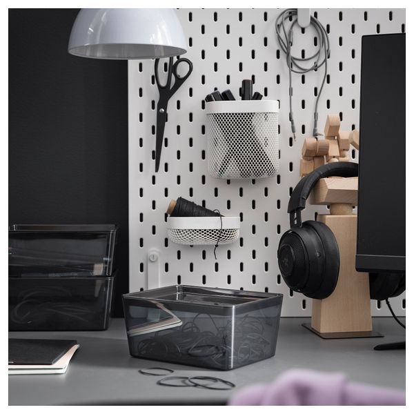 Контейнер с крышкой, прозрачный черный, 13x18x8 см IKEA KUGGIS КУГГИС 095.612.37 - фото 3