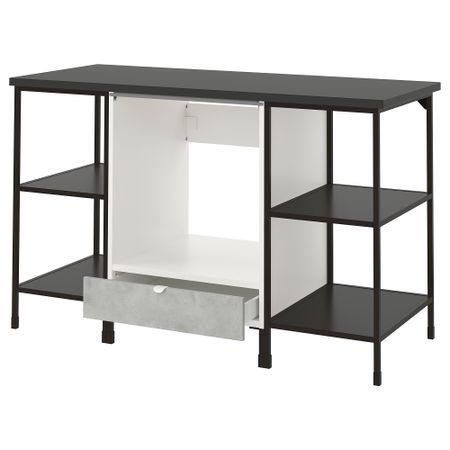 Комбинация для духовки/варочная панели, 143x63.5x91 см, антрацит/под бетон IKEA ENHET 093.315.19
