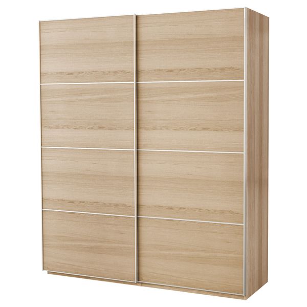 Гардероб ПАКС, под беленый дуб, Ильсенг дубовый шпон, беленый (200x66x236 см) - фото 3