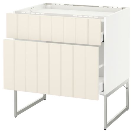 Напольный шкаф, 2 фронтальных панели, 3 ящика МЕТОД / МАКСИМЕРА, белый, Хитарп белый с оттенком