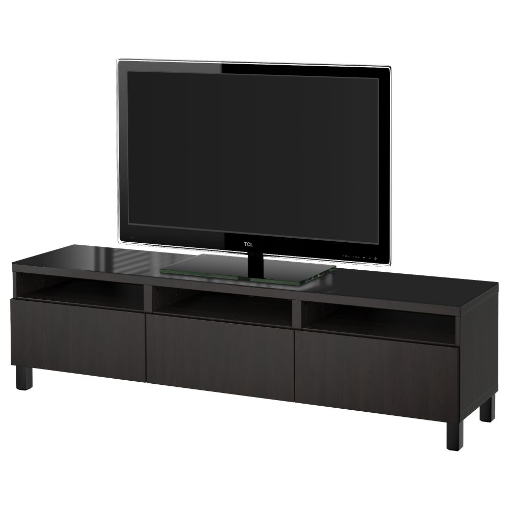 Тумба для ТВ с ящиками БЕСТО, Лаппвикен черно-коричневый (180x40x48 см) - фото 1