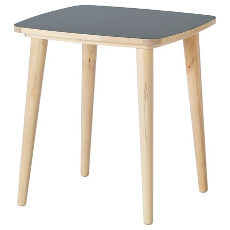 Придиванный столик, антрацит/береза 55x55 см IKEA OMTÄNKSAM ОМТЭНКСАМ 504.693.92