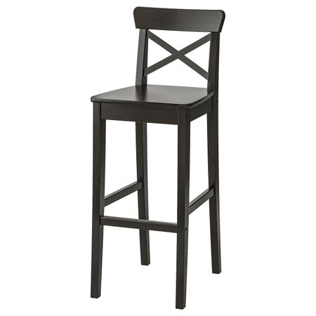 Стул барный, коричнево-чёрный 74 см IKEA INGOLF ИНГОЛЬФ 003.605.06