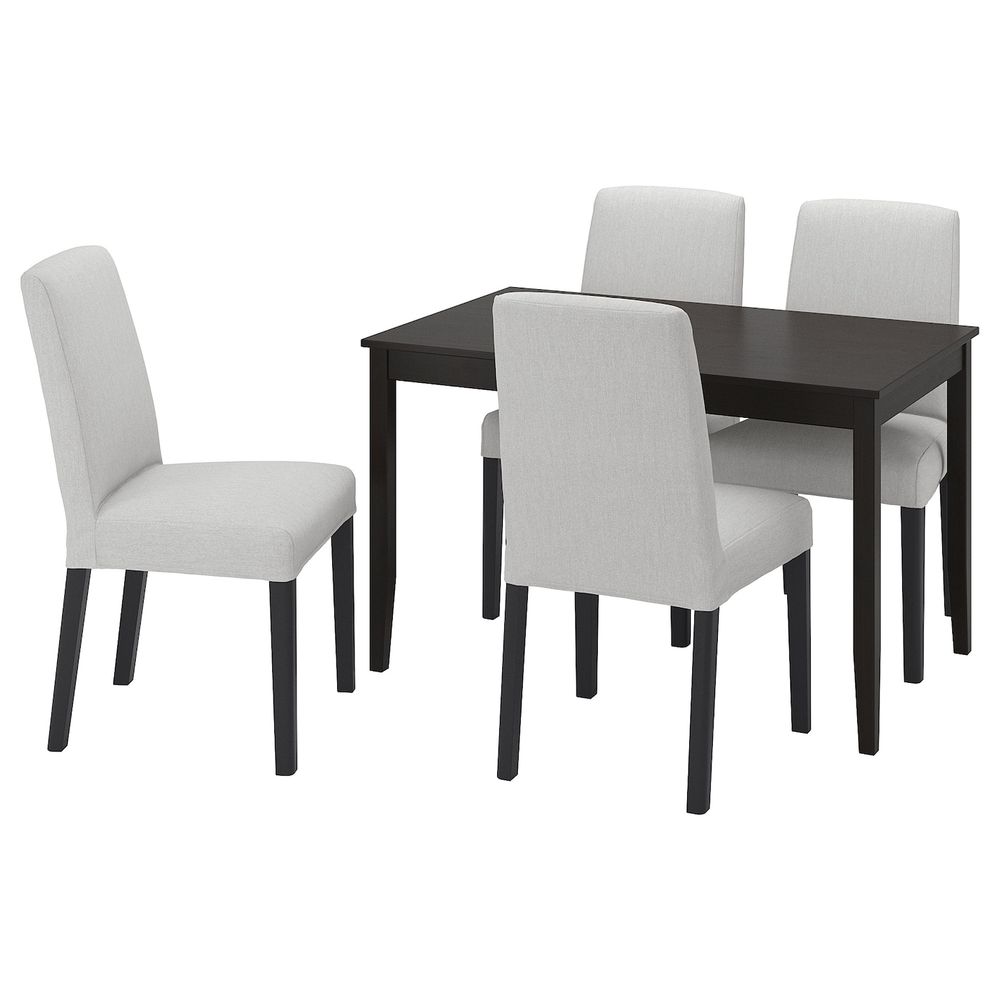 Стол и 4 стула, черно-коричневый/Оррста светло-серый/черный 118x74 см IKEA LERHAMN ЛЕРХАМН / BERGMUND БЕРГМУНД 494.084.70 - схема-чертеж с размерами