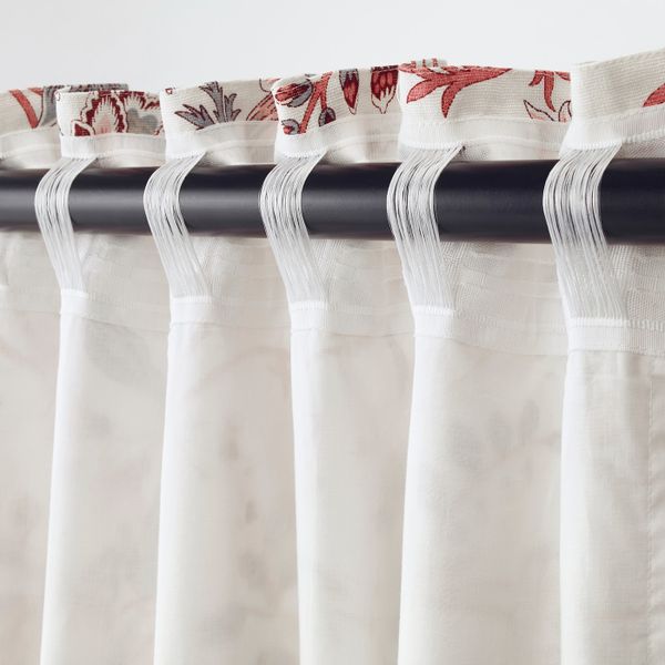 Затемняющие гардины, 1 пара, белый, розовый 145x300 см IKEA СПРЭНГОРТ 704.013.77 - фото 3