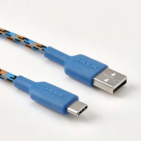 LILLHULT Кабель USB-A–USB-C - синий/оранжевый 1.5 м - фото 2