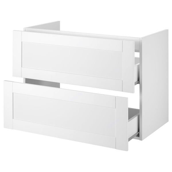 Шкаф под раковину с 2 ящиками, Йельсен белый 80x40x60 см IKEA FISKÅN ФИСКОН 904.993.73 - фото 2