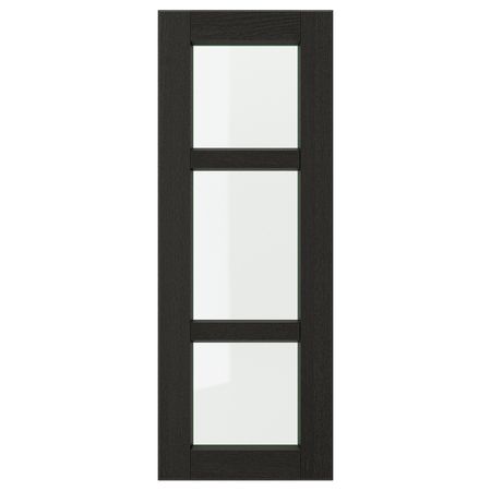 Стеклянная дверь, черная морилка 30x80 см IKEA LERHYTTAN ЛЕРХЮТТАН 303.565.17