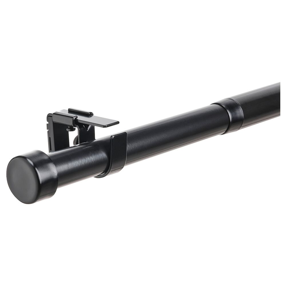 Гардинный карниз с аксессуарами, черный 120-210 см 28 мм IKEA BEKRÄFTA БЕКРЭФТА 804.896.85 - фото 1