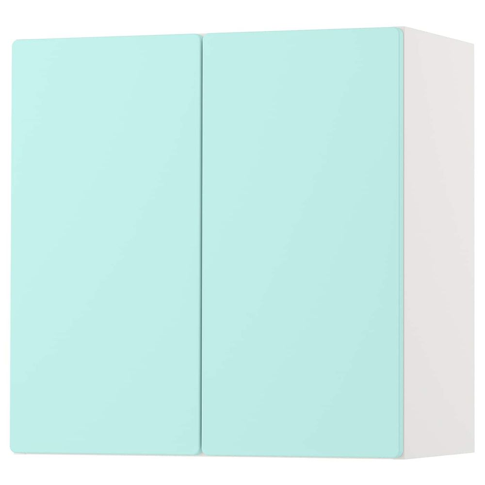 Навесной шкаф, белый бледно-бирюзовый/с 1 полкой 60x32x60 см IKEA SMÅSTAD СМОСТАД 093.951.01 - фото 1