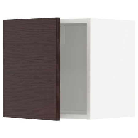 Навесной шкаф, белый Аскерсунд/темно-коричневый под ясень 40x40 см IKEA METOD МЕТОД 194.466.14