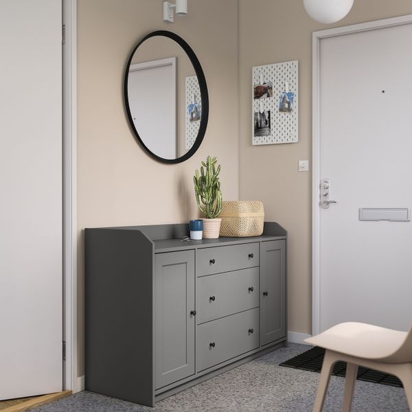 Сервант, серый 140x84 см IKEA HAUGA ХАУГА 704.569.11 - фото 5