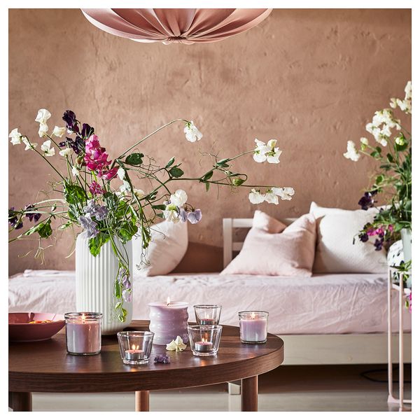 Ароматическая формовая свеча, Душистый горошек, фиолетовый, 30 ч IKEA JÄMNMOD 105.022.23 - схема-чертеж с размерами