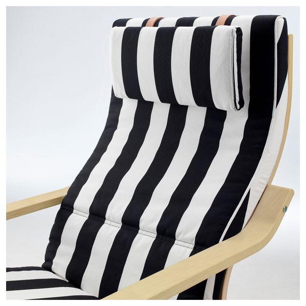 Кресло ПОЭНГ, березовый шпон, Стенли черный/белый - фото 3