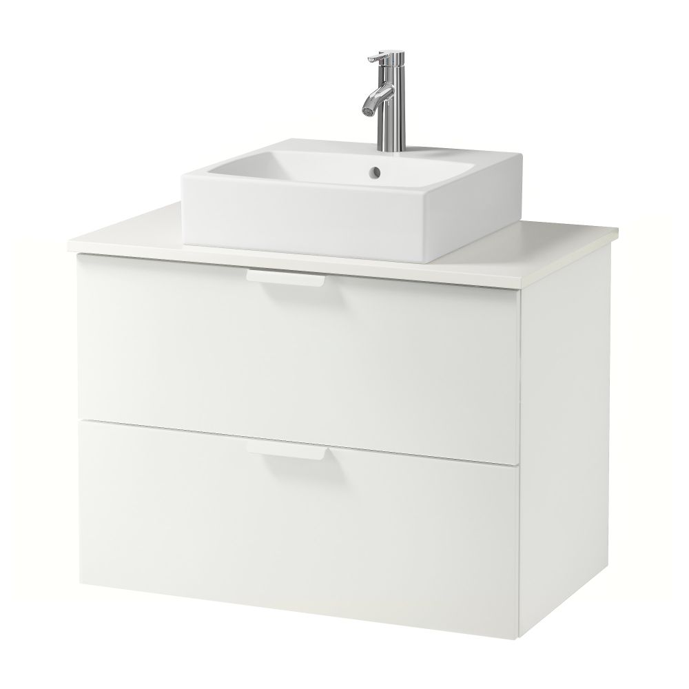 Шк п-раковину/столешн45x45/раковина ГОДМОРГОН/АЛДЕРН / ТОРНВИКЕН, белый (82x49x72 см) - схема-чертеж с размерами