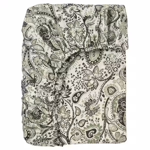 RODGERSIA РОДГЕРСИЯ Простыня натяжная - зеленый/белый 180x200 см - фото 1