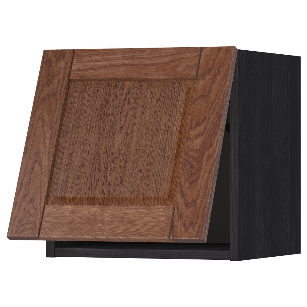 Горизонтальный навесной шкаф МЕТОД, черный, Филипстад коричневый - схема-чертеж с размерами