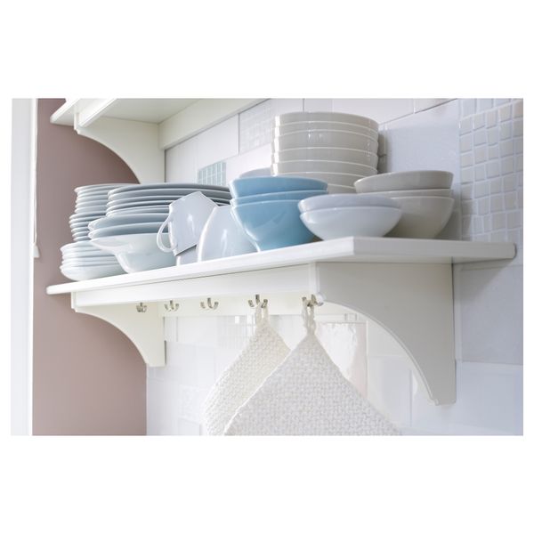 Полка навесная СТЕНСТОРП, белый - схема-чертеж с размерами