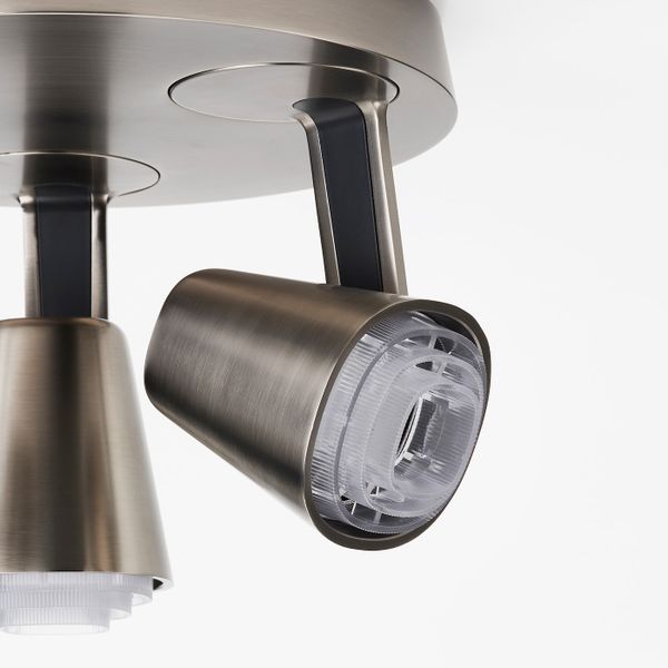 Потолочный софит, 3 лампы, никелированный IKEA MONAZIT МОНАЦИТ 904.076.51 - схема-чертеж с размерами