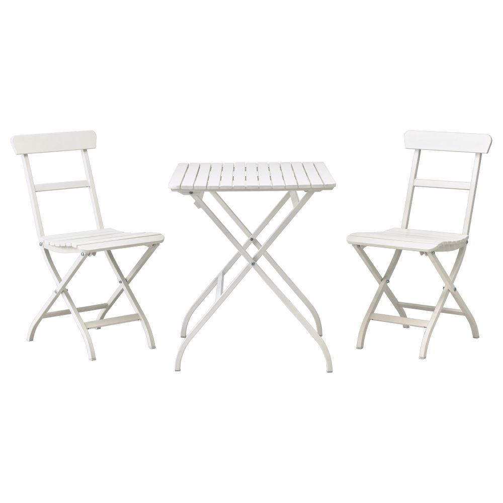 Стол + 2 стула, для сада МЭЛАРО, белый - фото 1