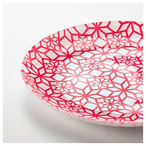 Тарелка десертная ВИНТЕР 2017, с рисунком красный (20 см) - схема-чертеж с размерами