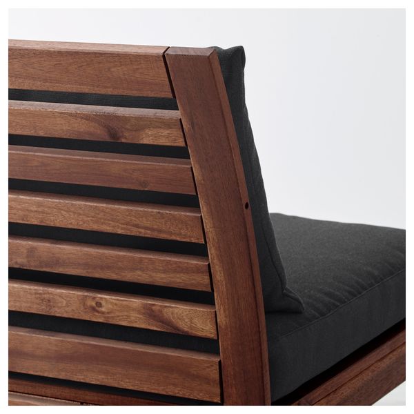 Садовый угловой диван 3 + 2 ЭПЛАРО / ХОЛЛО, коричневая морилка, черный (206/206x80x73 см) - фото 4