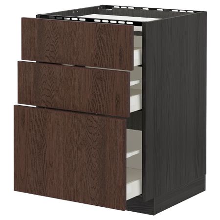 Шкаф для варочной панели, 3 фасада, 3 ящика, 60x60 cm IKEA METOD МЕТОД, MAXIMERA МАКСИМЕРА 594.055.41