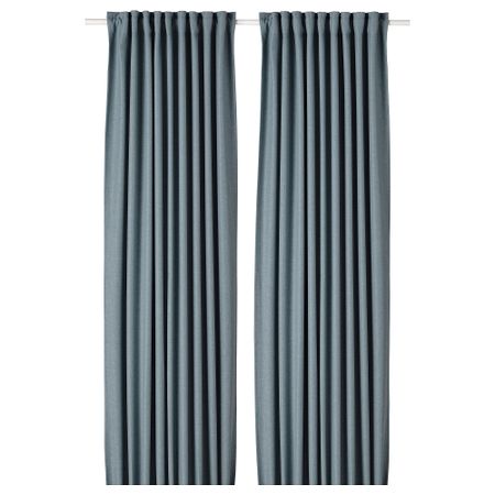 Затемняющие гардины, 2 шт., 145x300 см, серо-синий IKEA ANNAKAJSA АННАКАЙСА 405.511.51